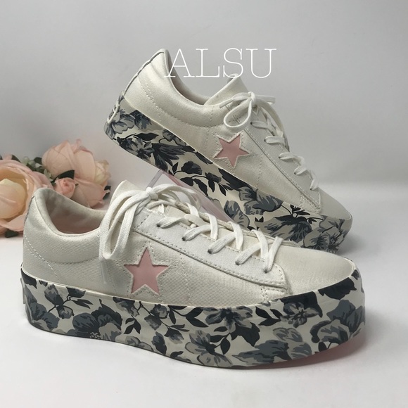 Converse Shoes - Converse One Star Platform Satin OX Egret Storm W